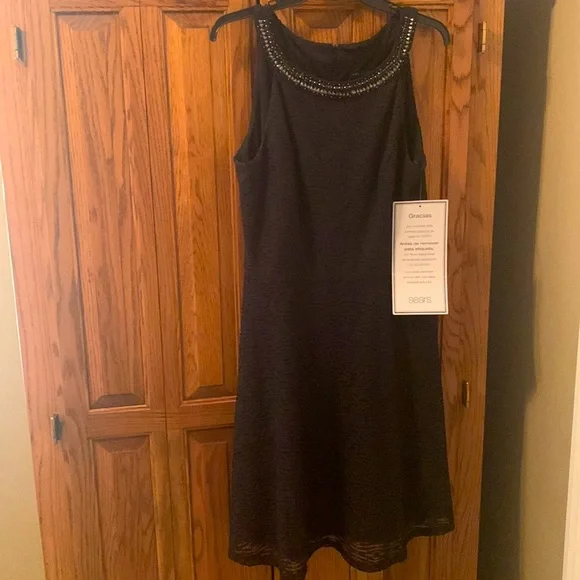 Metaphor Laser Cut Floral Sheath Dress Black Plus Size 2X NWT